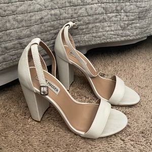 Steve Madden White Block Heel 7.5